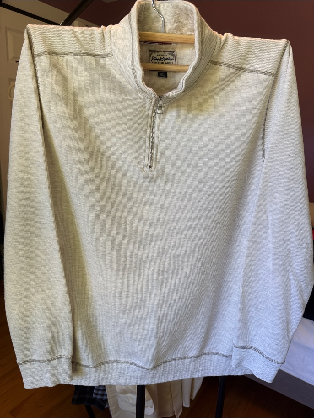 Men’s Heather Oatmeal Quarter-Zip Sweater Pullover